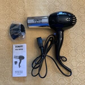 Conair Hair Dryer 1875W Full-Size Hair Dryer with Ionic Conditioning Black/Chrom